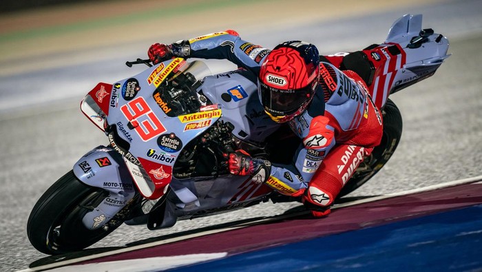 DOHA, QATAR - MARCH 08: Marc Marquez of Spain and Gresini Racing MotoGP rides during the practice session of the MotoGP Qatar Airways Grand Prix of Qatar at Losail Circuit on March 08, 2024 in Doha, Qatar. (Photo by Steve Wobser/Getty Images)