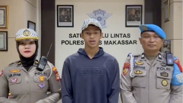 Pelaku freestyle depan kamera ETLE di Jalan AP Pettarani, Makassar, ditangkap. Dokumen Polrestabes Makassar