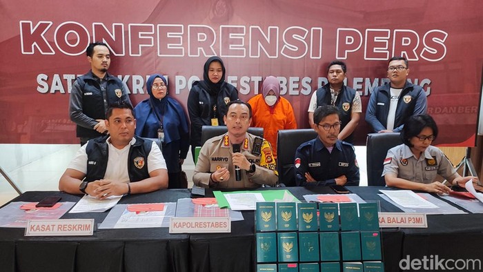 Rilis ungkap kasus penyalur PMI Ilegal di Polrestabes Palembang