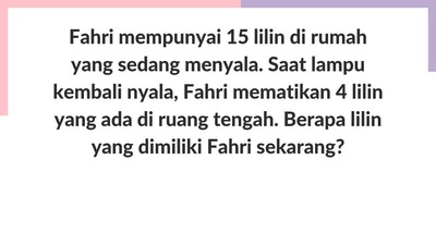 Tebak-tebakan Buat Lemesin Otak, Sepaneng Terus Bikin Cepat Botak