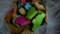 Terakhir ada Biskuit Safari, camilan anak 90an yang ikonik dengan bentuk aneka hewan dan lapisan cokelat warna-warni.  Foto: Pool/Site