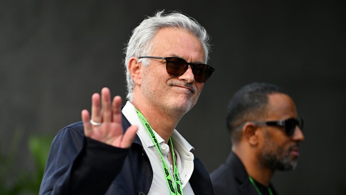 JEDDAH, SAUDI ARABIA - MARCH 09: Jose Mourinho walks in the Paddock prior to the F1 Grand Prix of Saudi Arabia at Jeddah Corniche Circuit on March 09, 2024 in Jeddah, Saudi Arabia. (Photo by Rudy Carezzevoli/Getty Images)