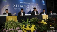Sidang isbat digelar secara langsung di kantor Kemenag, Jalan MH Thamrin, Jakarta Pusat, Minggu (10/3/2024). Hasil sidang isbat diumumkan terbuka oleh Menag Yaqut Cholil Qoumas.