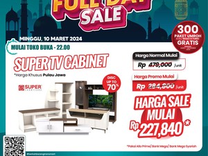 Tebus Murah! Beli Kabinet TV di Transmart Full Day Sale Cuma Rp 200 Ribuan