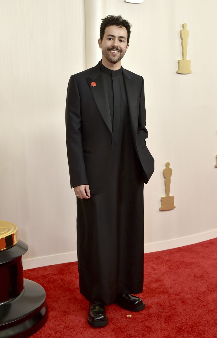 Ramy Youssef arrives at the Oscars on Sunday, March 10, 2024, at the Dolby Theatre in Los Angeles. (Photo by Richard Shotwell/Invision/AP)