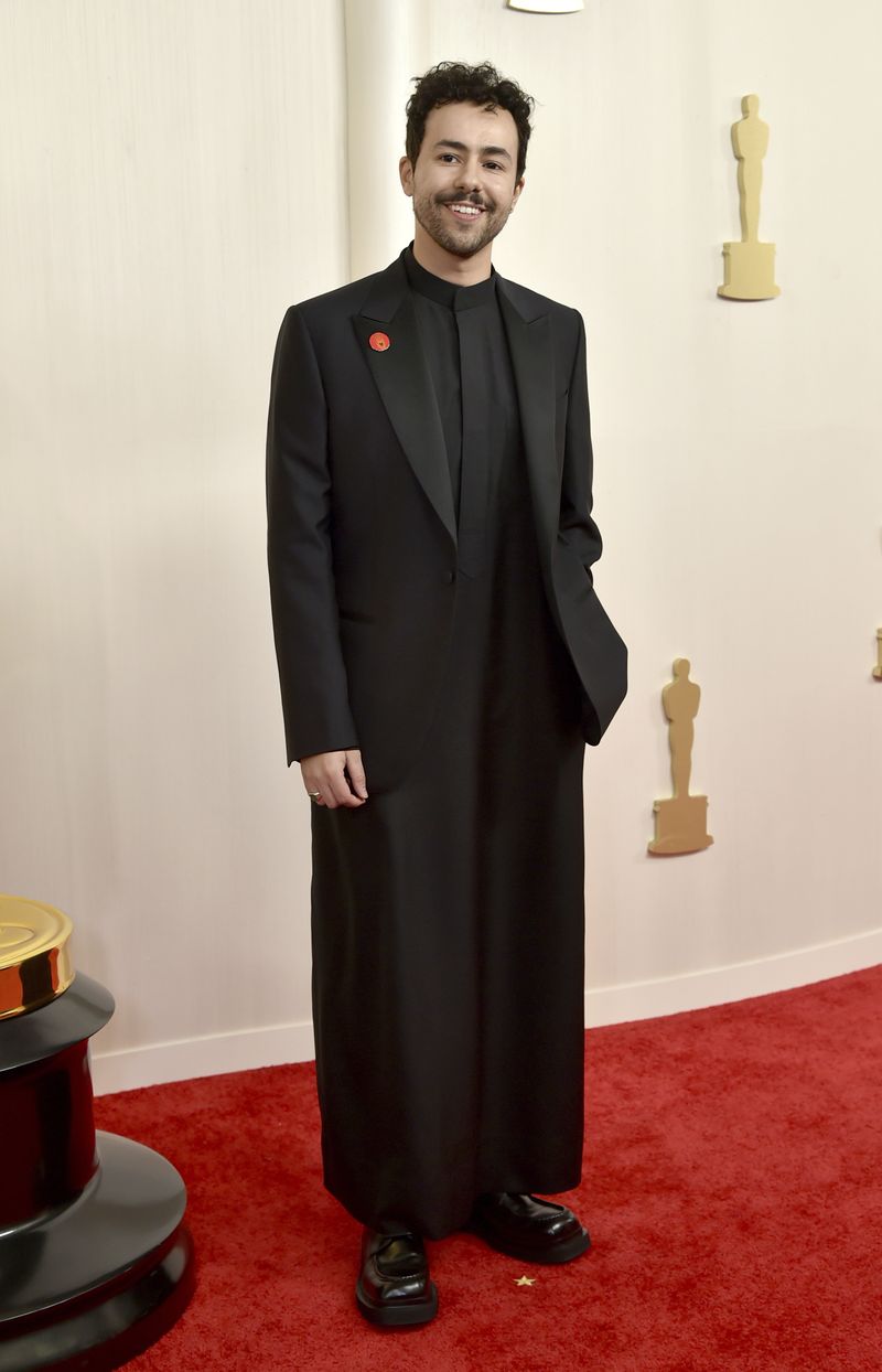 Ramy Youssef arrives at the Oscars on Sunday, March 10, 2024, at the Dolby Theatre in Los Angeles. (Photo by Richard Shotwell/Invision/AP)