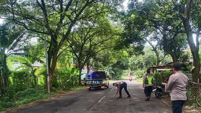 Lokasi kejadian emak-emak tewas kecelakaan di Mojokerto