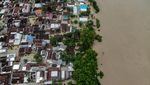 Penampakan dari Udara Banjir Akibat Luapan Sungai Bengawan Solo