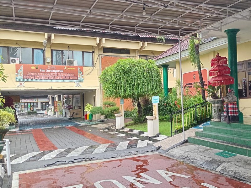 Suasana Polresta Denpasar saat Hari Raya Nyepi Senin (11/2/2024).