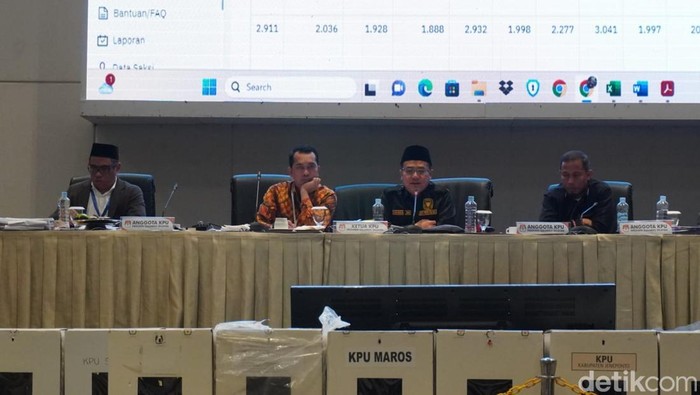 Rapat pleno terbuka KPU Sulsel di Makassar.