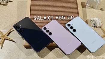 Galaxy A55 hadir dalam tiga varian warna. Foto: Adi Fida Rahman/detikINET