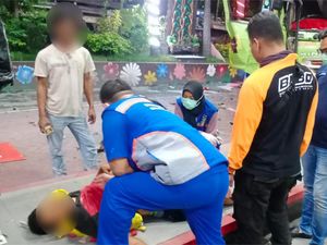 Truk Muat Baja Tabrak SPBU di Surabaya, Sopir Terluka