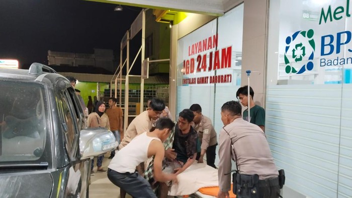 Korban saat dilarikan ke rumah sakit. (Dok. Polres Langkat)
