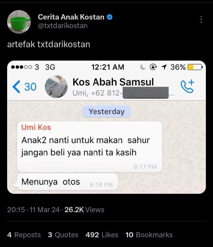 Haru!  Pemilik Kos yang Baik Hati Menyiapkan Sahur untuk Penghuninya