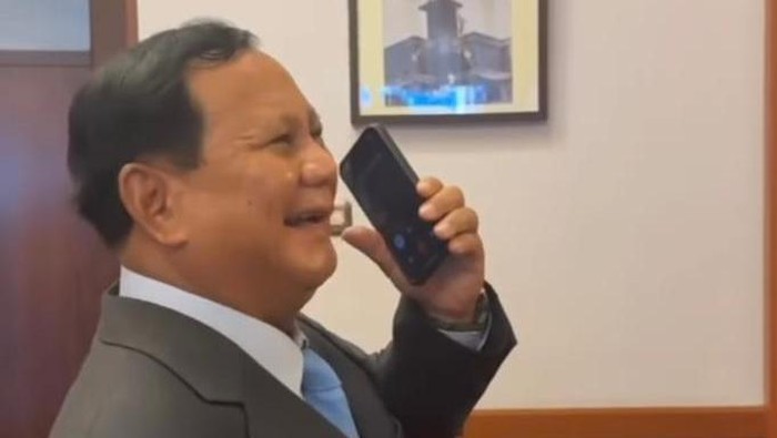 Prabowo Subianto mengobrol dengan Raja Yordania Abdullah II melalui telepon. (Instagram Prabowo Subianto)