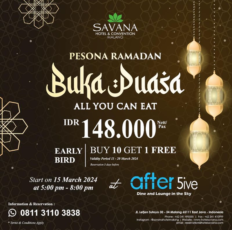 Promo Bukber di Savana Hotel & Convention Malang.