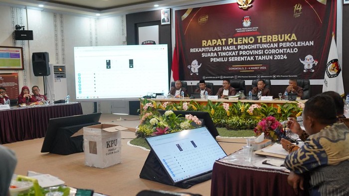 Rapat pleno terbuka KPU Gorontalo.