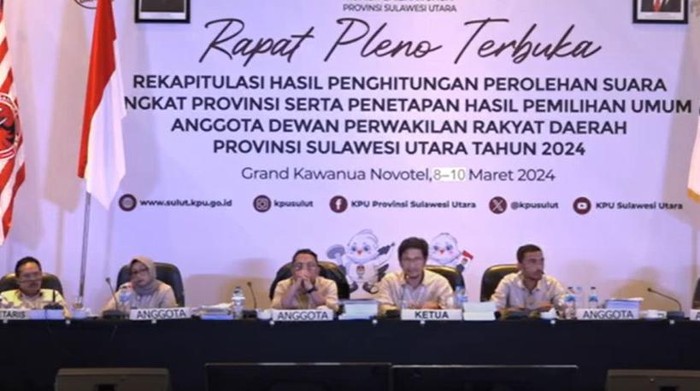 Rapat pleno terbuka KPU Sulut.