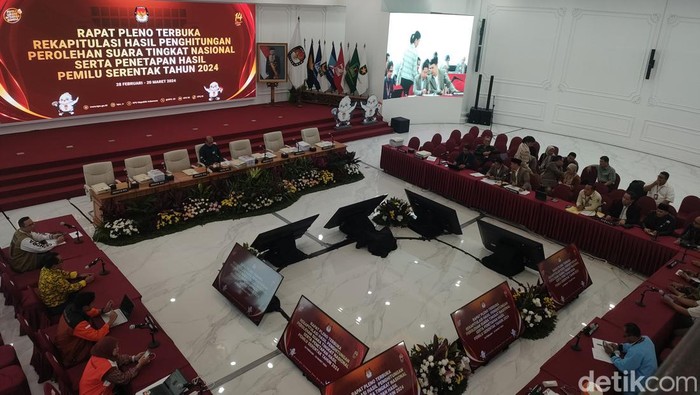 Rekapitulasi suara di KPU (Dwi Rahmawati/detikcom)