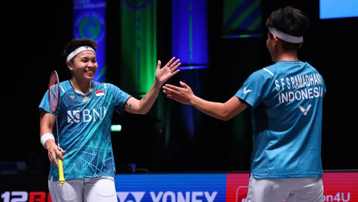 Apriyani Rahayu/Siti Fadia Silva Ramadhanti di All England 2024