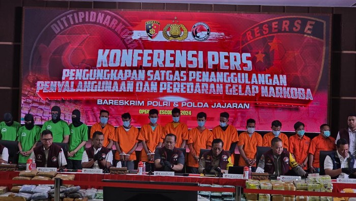 Bareskrim Polri jumpa pers pengungkapan kasus narkoba