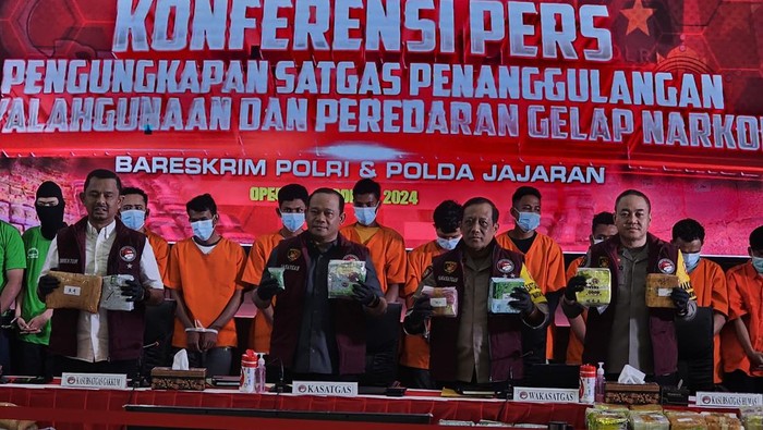 Bareskrim Polri jumpa pers pengungkapan kasus narkoba
