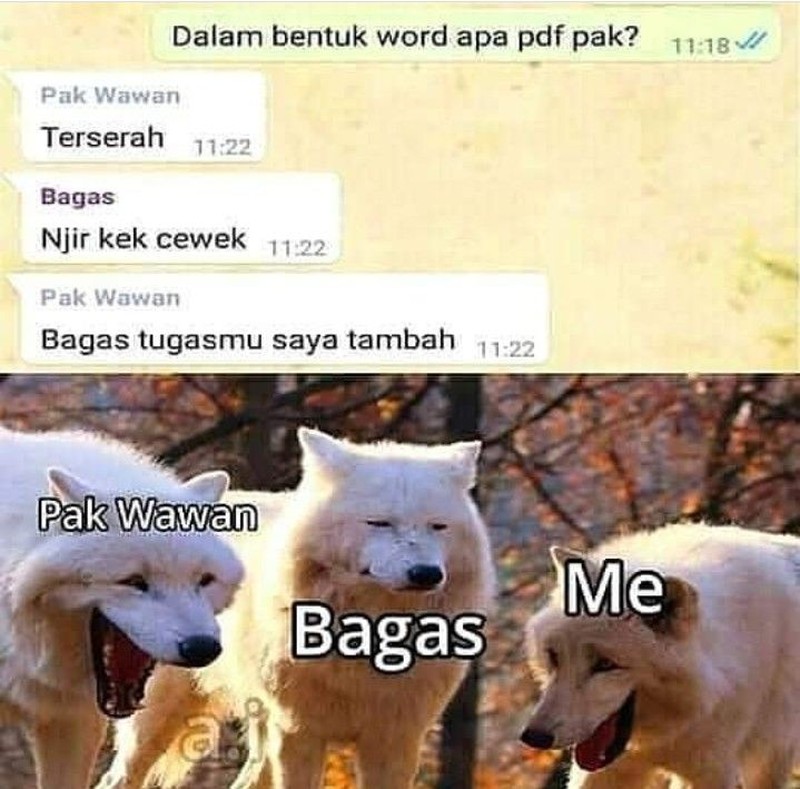 Chat nggak jelas ini benar-benar menguji kesabaran. Pede boleh, kepedean jangan.