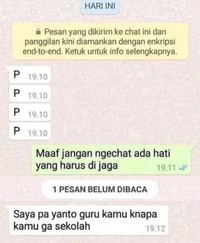 Chat nggak jelas ini benar-benar menguji kesabaran. Pede boleh, kepedean jangan.