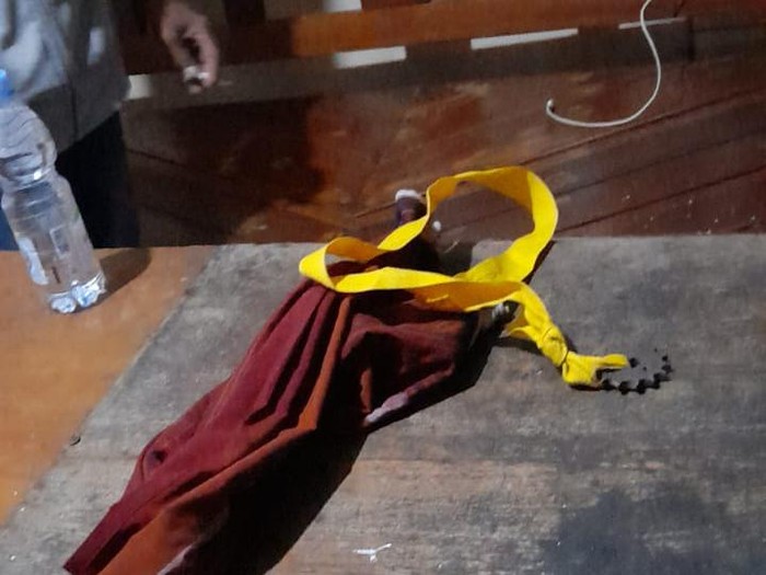 Gir motor yang diikat ke salah satu ujung sabuk diamankan polisi dari 8 remaja yang diduga hendak tawuran di Kabupaten Bantul, Rabu (13/1/2024) dini hari.