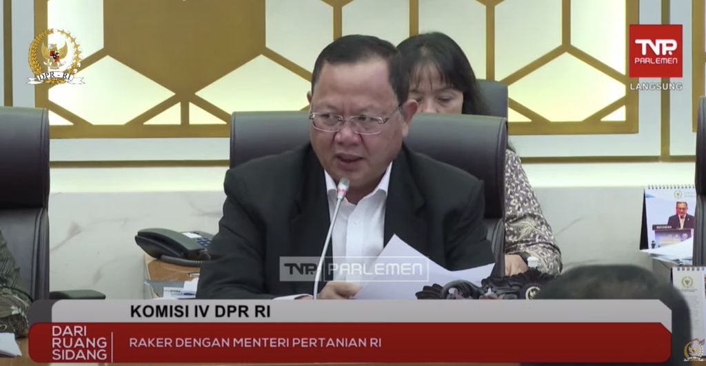 Komisi IV DPR RI raker dengan Mentan di Gedung DPR RI, Senayan Jakarta, Rabu (13/3/2024). (Tangkapan layar Youtube DPR RI)