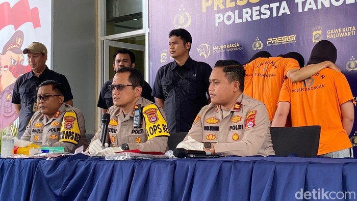 Konferensi pers Polresta Tangerang (Bahtiar/detikcom).