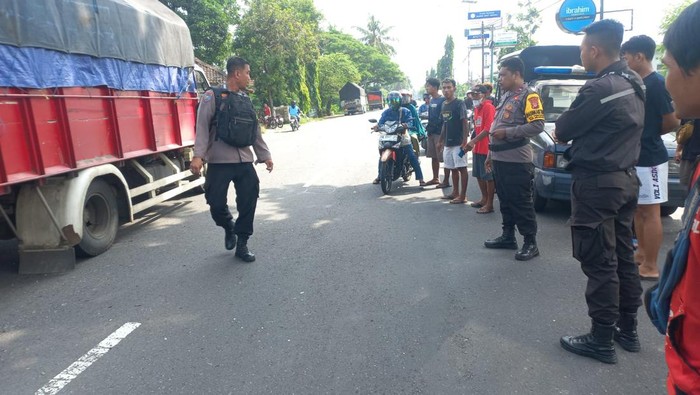 Lokasi kecelakaan yang menewaskan satu pelajar di Jalan Srandakan, Triharjo, Kapanewon Pandak, Bantul, Rabu (13/3/2024).