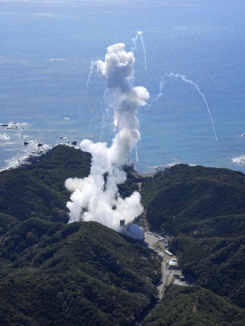 Japan's Space One's small, solid-fueled Kairos rocket exploded shortly after its inaugural launch at Space One's launching pad on the tip of Kii peninsula in Kushimoto town, Wakayama prefecture, Japan March 13, 2024, in this photo taken by Kyodo. Mandatory credit Kyodo via REUTERS ATTENTION EDITORS - THIS IMAGE WAS PROVIDED BY A THIRD PARTY. MANDATORY CREDIT. JAPAN OUT. NO COMMERCIAL OR EDITORIAL SALES IN JAPAN