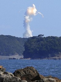 Japans Space Ones small, solid-fueled Kairos rocket exploded shortly after its inaugural launch at Space Ones launching pad on the tip of Kii peninsula in Kushimoto town, Wakayama prefecture, Japan March 13, 2024, in this photo taken by Kyodo. Mandatory credit Kyodo via REUTERS ATTENTION EDITORS - THIS IMAGE WAS PROVIDED BY A THIRD PARTY. MANDATORY CREDIT. JAPAN OUT. NO COMMERCIAL OR EDITORIAL SALES IN JAPAN
