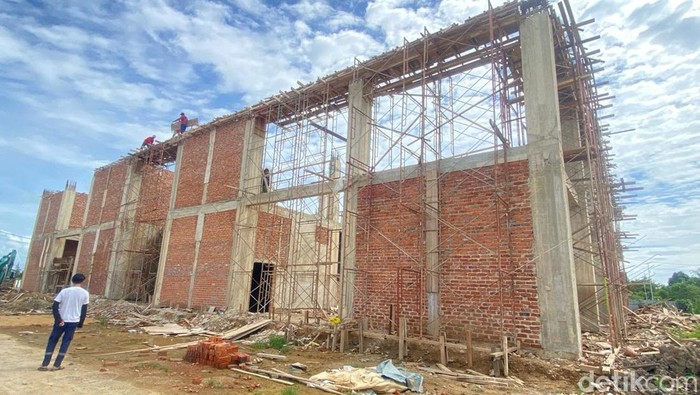 Progres pembangunan terminal di Kota Sorong.