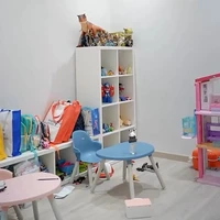 Ruang tersebut digabung dengan area belajar, lengkap dengan meja anak dan rak untuk menyimpan buku dan mainan. (Foto: Instagram/@nsyakieb85)