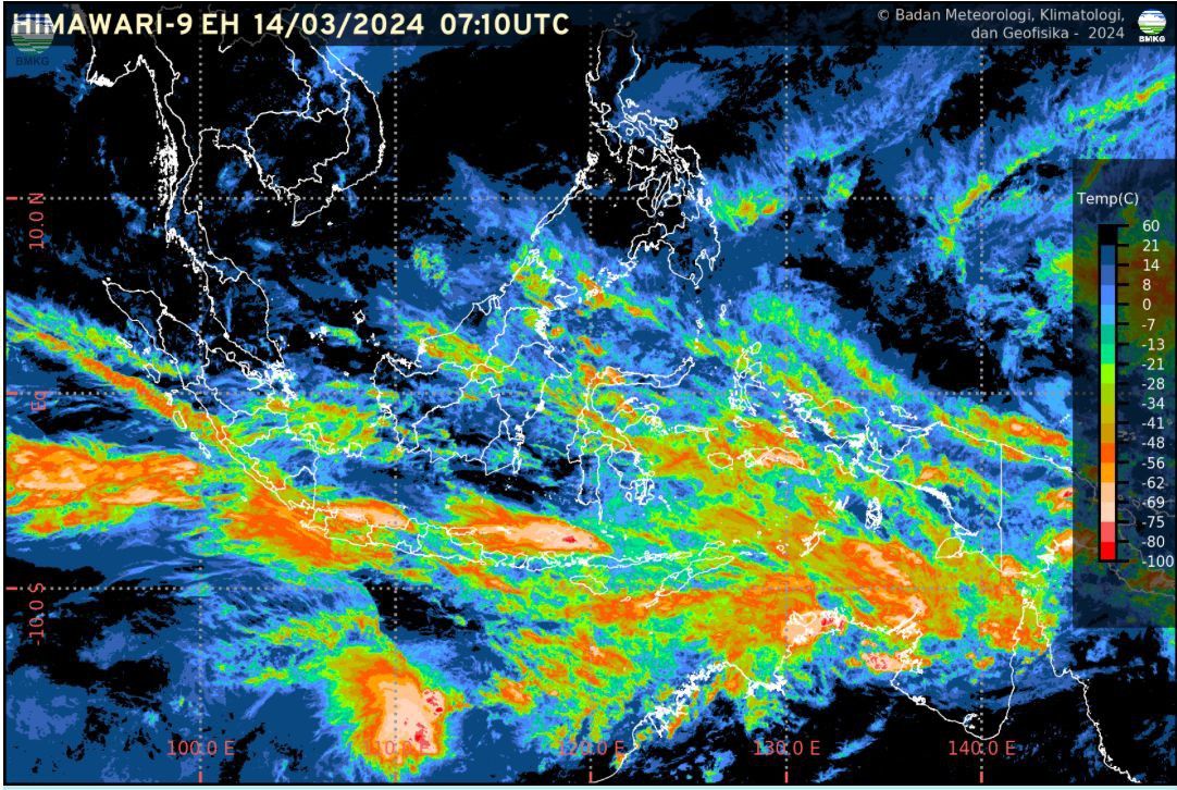 BMKG Warning Update: Waspada, Bibit Siklon Tropis Perpanjang Potensi Cuaca Ekstrem hingga awal Pekan Depan. (Dok. BMKG)