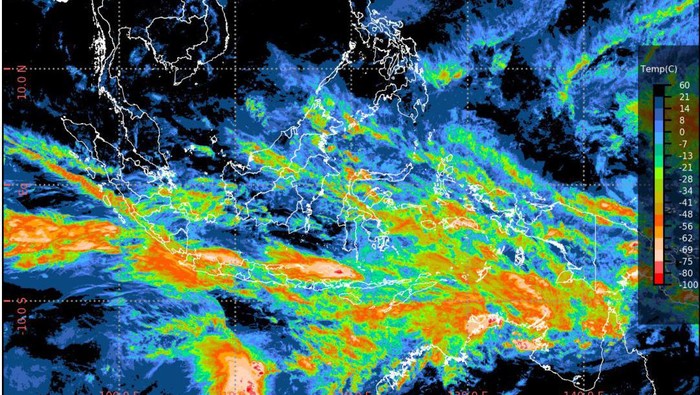 BMKG Warning Update: Waspada, Bibit Siklon Tropis Perpanjang Potensi Cuaca Ekstrem hingga awal Pekan Depan. (Dok. BMKG)