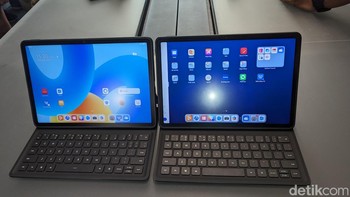 Tablet ini memiliki layar LCD berukuran 11,5 inch yang dilengkapi dengan teknologi anti-glare, sehingga bisa mengurangi cahaya yang mengarah ke tablet hingga 97% dan membuat mata lebih nyaman. Foto: Virgina Maulita Putri/detikINET