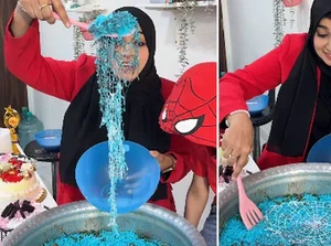 Nyeleneh! Setelah Biryani Pink, Wanita Ini Sajikan Nasi Biryani Biru