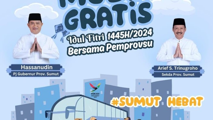 Pendaftaran mudik gratis Pemprov Sumut sudah dibuka mulai 14-31 Maret 2024. (Dok Istimewa)