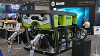 Robot kelas kerja serba listrik SAAB Seaeye yang bertanggung jawab terhadap lingkungan, kendaraan bawah air listrik eWROV sistem ROV Kelas III B berukuran penuh.