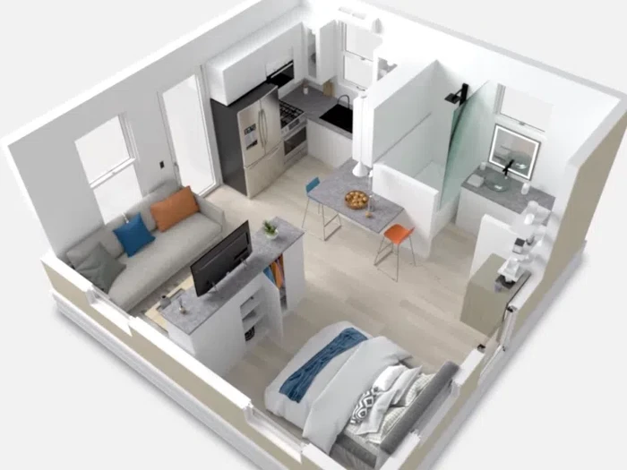 Tampilan 3D rumah Elon Musk/Boxabl Tampilan 3D rumah Elon Musk