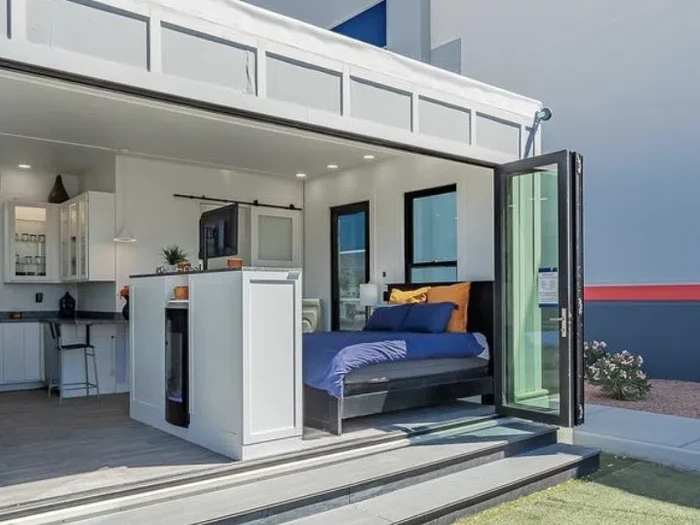 Tampilan kamar tidur di rumah Elon Musk/Boxabl Tampilan kamar tidur di rumah Elon Musk