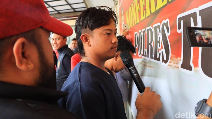 Tersangka yang mengerahkan kawan-kawannya untuk mengeroyok seorang pemuda di Tuban.