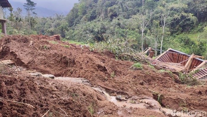 Timbunan tanah longsor di Desa Jatiluwih, Kecamatan Penebel, Tabanan, Bali. (Ahmad Firizqi Irwan/detikBali)
