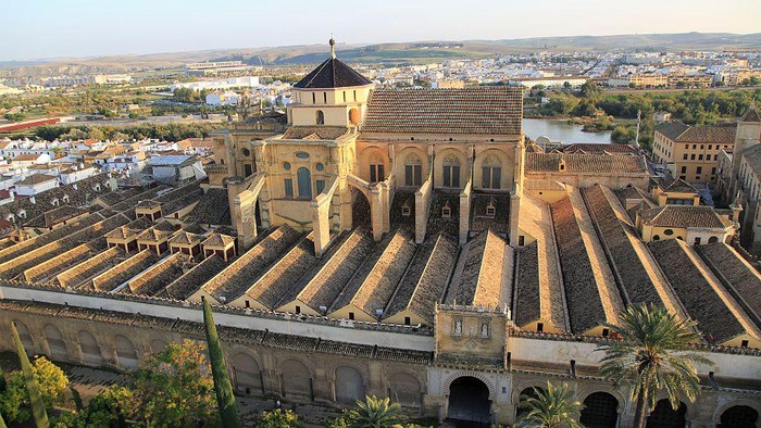 Raised angle view of Great Mosque, Mezquita cathedral, former mosque building in central, Cordoba, Spain. (Photo by: Geography Photos/Universal Images Group via Getty Images)