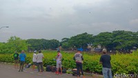 Area pinggir Kanal Banjir Timur (BKT) di kawasan Duren Sawit, Jakarta Timur, selalu tampak lebih ramai saat memasuki bulan suci Ramadan. Area ini sering kali dijadikan salah satu tempat andalan warga untuk menunggu waktu berbuka puasa alias ngabuburit. Uniknya, warga sekitar area tidak sekadar duduk-duduk atau berburu hidangan takjil, namun mereka asyik menerbangkan layang-layang. Kondisi ini membuat banyak pedagang layangan menjajakan dagangannya di pinggir BKT.