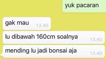 Bonsai harap mundur. Foto: X/txtdariwhatsap