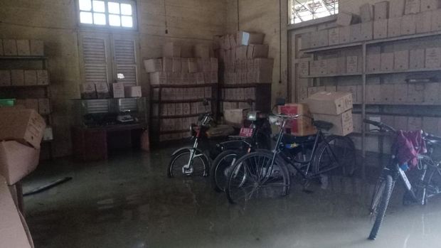Kondisi kantor lama PN Purwodadi yang terendam banjir, Jumat (15/3/2024).